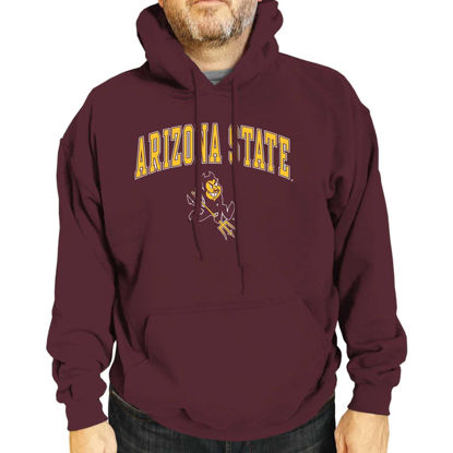 Picture of Campus Colors Adult Arch & Logo Soft Style Gameday Hooded Sweatshirt (Arizona State Sun Devils - Maroon, Medium)