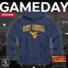 Picture of Campus Colors Adult Arch & Logo Soft Style Gameday Hooded Sweatshirt (West Virginia Mountaineers - Navy, Medium)