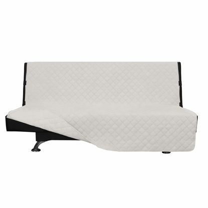 Picture of Easy-Going Futon Sofa Slipcover Reversible Sofa Cover Armless Futon Cover Furniture Protector Couch Cover Water Resistant Pets, Kids, Children, Dog, Cat (Futon, Ivory/Ivory)