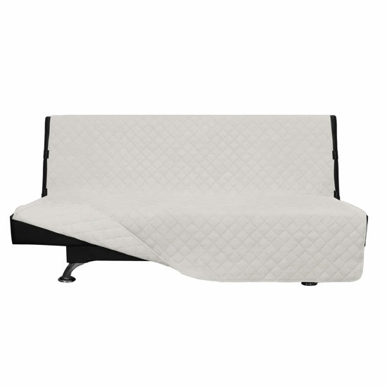 Picture of Easy-Going Futon Sofa Slipcover Reversible Sofa Cover Armless Futon Cover Furniture Protector Couch Cover Water Resistant Pets, Kids, Children, Dog, Cat (Futon, Ivory/Ivory)