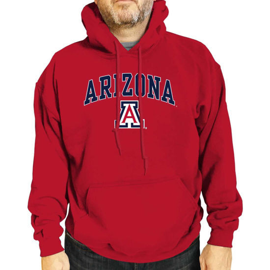 Picture of Campus Colors Adult Arch & Logo Soft Style Gameday Hooded Sweatshirt (Arizona Wildcats - Red, Medium)