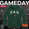 Picture of Campus Colors Adult Arch & Logo Soft Style Gameday Hooded Sweatshirt (UAB Blazers - Green, Medium)
