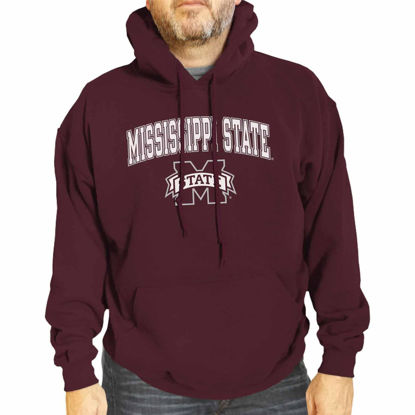 Picture of Campus Colors Adult Arch & Logo Soft Style Gameday Hooded Sweatshirt (Mississippi State Bulldogs - Team Color, Medium)