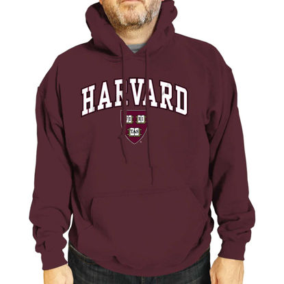 Picture of Campus ColorsCampus Colors Adult Arch & Logo Soft Style Gameday Hooded Sweatshirt (Harvard Crimson - Red, Small)