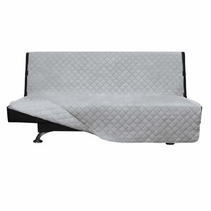 Picture of Easy-Going Futon Sofa Slipcover Reversible Sofa Cover Armless Futon Cover Furniture Protector Couch Cover Water Resistant Pets, Kids, Children, Dog, Cat (Futon, Light Gray/Light Gray)