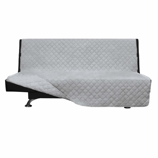 Picture of Easy-Going Futon Sofa Slipcover Reversible Sofa Cover Armless Futon Cover Furniture Protector Couch Cover Water Resistant Pets, Kids, Children, Dog, Cat (Futon, Light Gray/Light Gray)