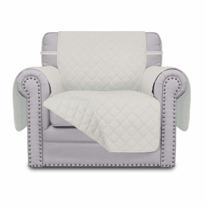 Picture of Easy-Going Chair Sofa Slipcover Reversible Sofa Cover Water Resistant Couch Cover Furniture Protector Cover with Elastic Straps for Pets Kids Children Dog Cat (Chair, Ivory/Ivory)
