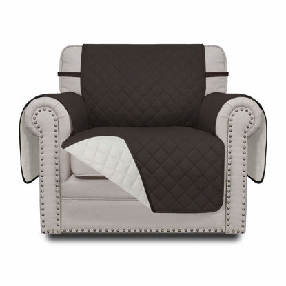 Picture of Easy-Going Chair Sofa Slipcover Reversible Sofa Cover Water Resistant Couch Cover Furniture Protector Cover with Elastic Straps for Pets Kids Children Dog Cat (Chair, Chocolate/Ivory)