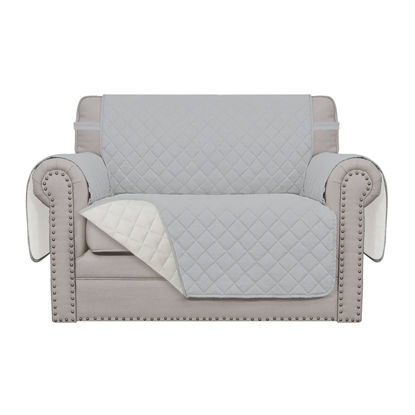 Picture of Easy-Going Oversized Chair Sofa Slipcover Reversible Sofa Cover Water Resistant Couch Cover Furniture Protector Cover with Elastic Straps for Pets Dog (Oversized Chair, Light Gray/Ivory)