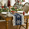 Picture of Artoid Mode Buffalo Plaid Snowflakes Blue Christmas Table Runner, Seasonal Winter Kitchen Dining Table Decoration for Home Party Decor 13x60 Inch