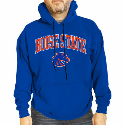 Picture of Campus Colors Adult Arch & Logo Soft Style Gameday Hooded Sweatshirt (Boise State Broncos - Royal, Large)