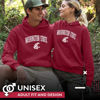 Picture of Campus Colors Adult Arch & Logo Soft Style Gameday Hooded Sweatshirt (Washington State Cougars - Cardinal, Medium)