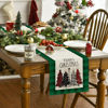 Picture of Artoid Mode Watercolor Green and Black Buffalo Plaid Christmas Trees Merry Xmas Table Runner, Seasonal Winter Holiday Kitchen Dining Table Decoration for Indoor Outdoor Home Party Decor 13 x 48 Inch