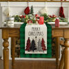 Picture of Artoid Mode Watercolor Green and Black Buffalo Plaid Christmas Trees Merry Xmas Table Runner, Seasonal Winter Holiday Kitchen Dining Table Decoration for Indoor Outdoor Home Party Decor 13 x 90 Inch