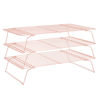 Picture of Cooling Rack for Baking 3 Tiers, 16" x 10" Cookie Cooling Wire Rack Stackable Collapsible Nonstick, Stainless Steel Baking Cooking Cooling Racks with Optimum Air Flow, Rose Gold