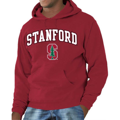 Picture of Campus Colors Adult Arch & Logo Soft Style Gameday Hooded Sweatshirt (Stanford Cardinal - Cardinal, XX-Large)