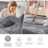 Picture of OLANLY Light Grey Round Rugs for Bedroom - Machine Washable, 6x6 Feet Circle Area Rugs for Living Room, Soft Fluffy Shaggy Carpet for Teen Girls and Boys, Dorms, Nursery Rooms, Home Decor Aesthetic