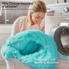 Picture of OLANLY Teal Blue Round Rugs for Bedroom - Machine Washable, 9x9 Feet Circle Area Rugs for Living Room, Soft and Fluffy Shaggy Carpet for Teen Girls and Boys, Nursery Rooms, Dorms, Home Decor Aesthetic