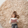 Picture of OLANLY Beige Round Rugs for Bedroom - Machine Washable, 7x7 Feet Circle Area Rugs for Living Room, Soft and Fluffy Shaggy Carpet for Teen Girls and Boys, Dorms, Nursery Rooms, Home Decor Aesthetic