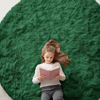 Picture of OLANLY Dark Green Round Rugs for Bedroom - Machine Washable, 8x8 Feet Circle Area Rugs for Living Room, Soft Fluffy Shaggy Carpet for Teen Girls and Boys, Dorms, Nursery Rooms, Home Decor Aesthetic