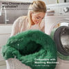Picture of OLANLY Dark Green Round Rugs for Bedroom - Machine Washable, 8x8 Feet Circle Area Rugs for Living Room, Soft Fluffy Shaggy Carpet for Teen Girls and Boys, Dorms, Nursery Rooms, Home Decor Aesthetic