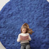 Picture of OLANLY Navy Blue Round Rugs for Bedroom - Machine Washable, 9x9 Feet Circle Area Rugs for Living Room, Soft and Fluffy Shaggy Carpet for Teen Girls and Boys, Nursery Rooms, Dorms, Home Decor Aesthetic