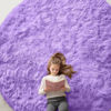 Picture of OLANLY Purple Round Rugs for Bedroom - Machine Washable, 9x9 Feet Circle Area Rugs for Living Room, Soft and Fluffy Shaggy Carpet for Teen Girls and Boys, Nursery Rooms, Dorms, Home Decor Aesthetic