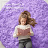 Picture of OLANLY Purple Round Rugs for Bedroom - Machine Washable, 9x9 Feet Circle Area Rugs for Living Room, Soft and Fluffy Shaggy Carpet for Teen Girls and Boys, Nursery Rooms, Dorms, Home Decor Aesthetic