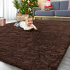 Picture of OLANLY 5x7 Machine Washable Large Area Rugs for Living Room, Bedroom, Soft Fluffy Shaggy Bedside Rug, Indoor Floor Carpet for Kids Girls and Boys, Dorms, Nursery, Home Decor Aesthetic, Coffee