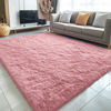 Picture of OLANLY 5x8 Machine Washable Large Area Rugs for Living Room, Bedroom, Soft Fluffy Shaggy Bedside Rug, Indoor Floor Carpet for Kids Girls and Boys, Dorms, Nursery, Home Decor Aesthetic, Pale Pink