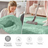 Picture of OLANLY Mint Green Round Rugs for Bedroom - Machine Washable, 8x8 Feet Circle Area Rugs for Living Room, Soft and Fluffy Shaggy Carpet for Teen Girl and Boys, Dorms, Nursery Rooms, Home Decor Aesthetic