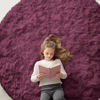 Picture of OLANLY Burgundy Round Rugs for Bedroom - Machine Washable, 6x6 Feet Circle Area Rugs for Living Room, Soft and Fluffy Shaggy Carpet for Teen Girls and Boys, Dorms, Nursery Rooms, Home Decor Aesthetic