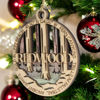 Picture of Redwood National Park Ornament - Handcrafted Wood Christmas Decoration, Laser Cut 3" Round with Forest Scene