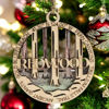 Picture of Redwood National Park Ornament - Handcrafted Wood Christmas Decoration, Laser Cut 3" Round with Forest Scene