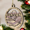 Picture of Badlands National Park Scene - 3" Wooden Christmas Ornament, Fossil Beds, Lakota Sioux Heritage, Handcrafted in Oregon