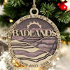Picture of Badlands National Park Scene - 3" Wooden Christmas Ornament, Fossil Beds, Lakota Sioux Heritage, Handcrafted in Oregon