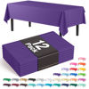 Picture of Exquisite 12-Pack Premium Plastic Tablecloth 54in. x 108in. Rectangle Table Cover - Purple