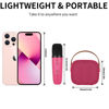Picture of YOHIA Mini Karaoke Machine for Kids, Portable Bluetooth Speaker with 2 Wireless Microphone for Adults with Led Lights, Karaoke Gifts for Girls and Boys Birthday Home Party(Rose Red)