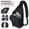Picture of Pritent Crossbody Bags for Women Men Trendy Sling Bag Bakpack Casual Chest Bag with Convertible Shoulder Strap Travel Cross Body Bag for Hiking Traveling Outdoors(Black)