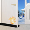 Picture of MAXTID Twin Door Draft Blocker Seal Large Door Gap Noise Under Door Draft Stopper for Bottom Door Sweep Sounfproofing Adjustable 38" Black