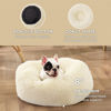 Picture of Bedsure Calming Dog Bed for Small Medium Dogs - Donut Washable Medium Pet Bed, 27 inches Anti-Slip Round Fluffy Plush Faux Fur Cat Bed, Cream