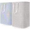 Picture of Lifewit 2 Pack Laundry Hamper Large Collapsible Laundry Basket, Freestanding Waterproof Cloth Hamper with Easy Carry Handles in Laundry Room Bedroom Bathroom College Dorm for Adult, Grey&Blue, 2 x 80L