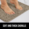 Picture of Gorilla Grip Bath Rug Mat 48x17, Thick Soft Absorbent Chenille, Rubber Backing Quick Dry Microfiber Mats, Machine Washable Rugs for Shower Floor, Bathroom Runner Bathmat Accessories Decor, Beige
