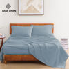 Picture of LANE LINEN 100% Organic Cotton California King Sheets Set, 4-Piece Pure Organic Cotton Long Staple Percale Weave Soft Bedding Sheets for Bed, Breathable, Fits Mattress Upto 15" Deep - French Blue