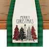 Picture of Artoid Mode Watercolor Green and Black Buffalo Plaid Christmas Trees Merry Xmas Table Runner, Seasonal Winter Holiday Kitchen Dining Table Decoration for Indoor Outdoor Home Party Decor 13 x 60 Inch