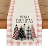 Picture of Artoid Mode Watercolor Pink Buffalo Plaid Christmas Trees Merry Xmas Table Runner, Seasonal Winter Holiday Kitchen Dining Table Decoration for Indoor Outdoor Home Party Decor 13 x 108 Inch