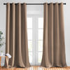 Picture of NICETOWN Light Reducing Grommet Curtains - (W52 x L120, Cappuccino, 2 Pieces) Tripe Woven Textured Soft Curtain Panels for Living Room Large Window Drapes