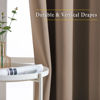 Picture of NICETOWN Light Reducing Grommet Curtains - (W52 x L120, Cappuccino, 2 Pieces) Tripe Woven Textured Soft Curtain Panels for Living Room Large Window Drapes