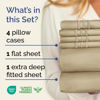 Picture of Extra Deep King Sheet Set - 6 Piece Breathable and Cooling Sheets - Hotel Luxury Bed Sheets Set - Easy & Secure Fit - Soft, Wrinkle Free and Comfy Sheets Set - Beige Sheet Set with Extra Deep Pockets