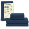 Picture of LANE LINEN 100% Organic Cotton California King Sheets Set, 4-Piece Pure Organic Cotton Long Staple Percale Weave Soft Bedding Sheets for Bed, Breathable, Fits Mattress Upto 15" Deep - Estate Blue